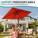 AreShark 6.5' x 10' Rectangular Patio Umbrellas for Outdoor, Outdoor Table Umbrella, Large Outdoor Patio Umbrellas with 6 Sturdy Ribs for Pool, Garden, Deck & Market (Orange)