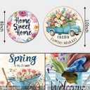 Spring Floral Electric Stove Burner Covers4 Pcs Farmhouse Decor Round Stove Burner Cover8 Inches and 10 InchesGas Stove Burner Cover,Metal Cooktop Flowers Decorative Home Decor,Kitchen Decor
