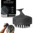 Black Wolf Sonic Scalp Scrubber - Electric Hair & Scalp Massager Brush with 3-Speed Oscillation - Rechargeable Shower Brush & Head Scrubber with Soft Silicone Bristles for Deep Clean & Exfoliation