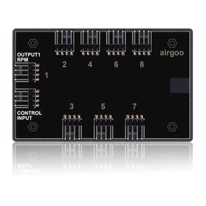 Airgoo 8 Channel Fan Hub, AG-PFH01 for up to Eight 12V or 5V Based 4-pin PWM or 3-pin Fans, with Status montioring LEDs