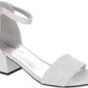 LONDON FOG Women's Nikki Low Two Piece Block Heel Dress Shoe Ladies Ankle Strap Pump Sandal (9.5)