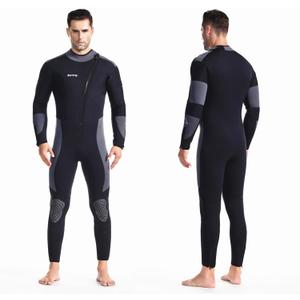 ZCCO Men’s Wetsuit Ultra Stretch 5mm Neoprene Swimsuit, Front Zip Full Body Diving Suit, one Piece for Snorkeling, Scuba Diving Swimming, Surfing (Black-5mm, XXXX-Large)