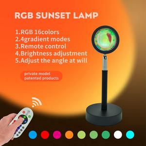 N//A Sunset Lamp Projector Rainbow Lamp,Floor Projection Floor Projector,Rainbow Night Light Projector,Change The Color of by Remote Control 16 180 Rotation RGB Colorful.
