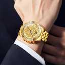 OLEVS Watch for Men Skeleton Business Dress Stainless Steel Waterproof Luminous Mens Wrist Watch