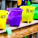 Set of 12 "6-inch Mini Castle Beach Pail & Shovel" toys by PortCreativity