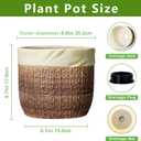 Ceramic Pots for Plants - 8 Inch Plant Pot Indoor with Drainage Hole, Round Planters for Indoor Outdoor Plants and Flowers, Decorative Boho Flower Pots, Room Decor, Housewarming Gifts, Brown