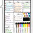 LUCYCAZ Weekly Dry Erase Board, 16" x 12" Magnetic Dry Erase Board for Wall, Hanging Double-Sided to Do List Whiteboard, Small Weekly Planning Board for School, Home, Office