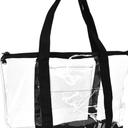 DALIX Clear Shopping Bag Security Work Tote Shoulder Bag Womens Handbag