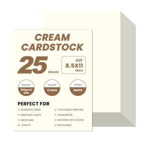 50 Sheets Cream Cardstock 8.5 x 11, 92lb/250gsm Ivory CardStock, Heavy White Card stock Printer Paper for Invitations, Scrapbooking, Crafts, Diy Cards, Decoration, Drawing