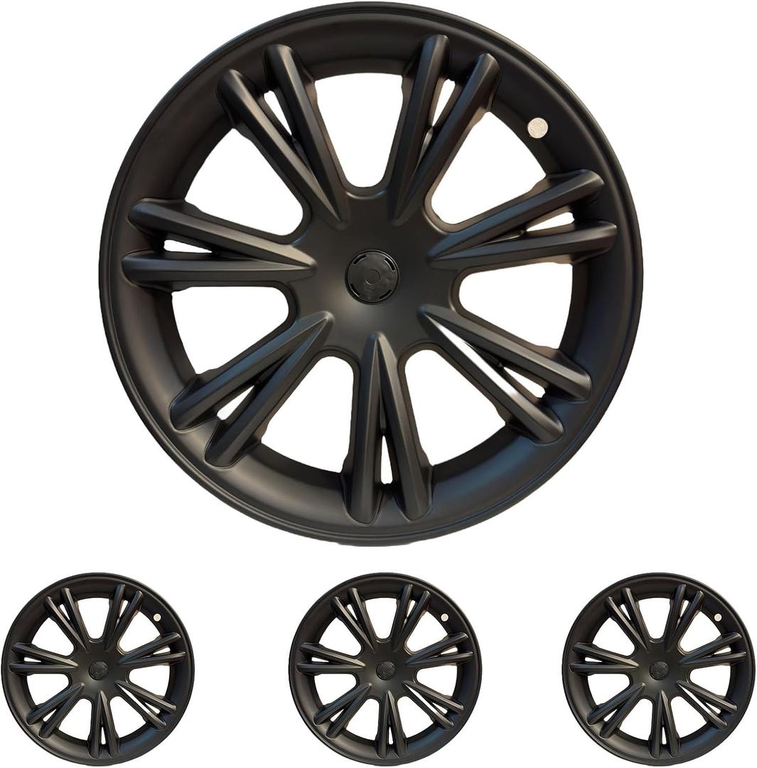 19 Inch Wheel Covers for Tesla Model Y Accessories 2020-2024 Matte Black ABS Material Hubcaps Replacement for Tesla Model Y 4PCSSport Style