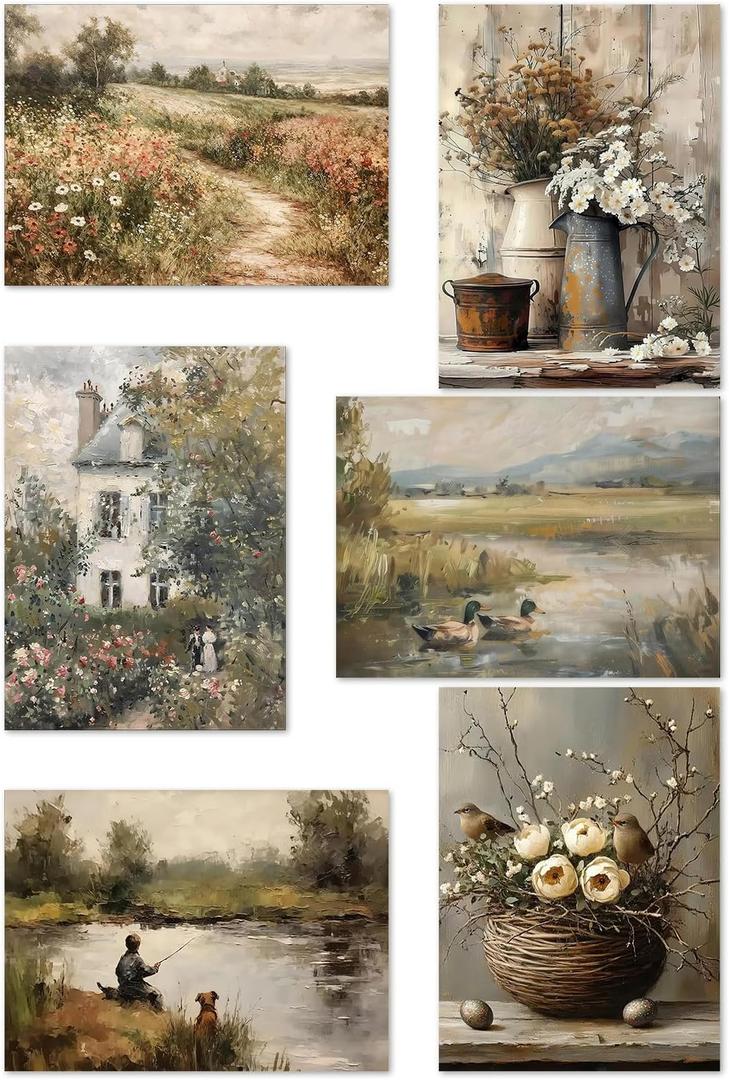 WUDWL 6 Pack Paint by Numbers Kit for Adults Kids, Adults Paint by Numbers Kits, Number Artist Flowers and Plants DIY Acrylic Oil Painting Number Kits for Home Wall Decor Gifts 12x16 Inch (YH01955)