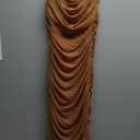 PRETTYGARDEN Women's Summer Off The Shoulder Ruched Bodycon Dresses Sleeveless Fitted Party Club Midi Dress (Medium, Brown)
