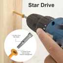 Deck Screws 1-1/2 Inch, Wood Screws #81-1/2, 200 Pcs, Tan Rust Resistant Epoxy Coated, Outdoor Decking Screws, Torx/Star Drive Head Deck Screw, T25 Star Bit Included, for Timber, Fence