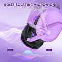 WolfLawS Wireless Gaming Headset with Noise Canceling Microphone for PS5, PC, PS4, 2.4G/Bluetooth Gaming Headphones with USB and Type-c Connector, Wired Mode for Controller (Purple)