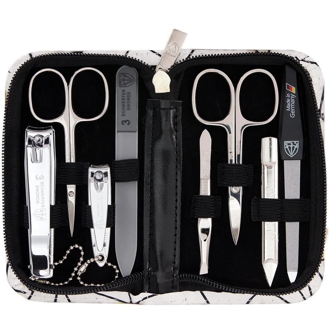 3 Swords Germany  manicure pedicure set kit (589) (WHITE-BLACK / SPIDER)