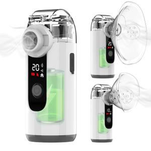 Hand-held Nebulizer for Respiratory System, Portable Nebulizer with Self-Clean Mode, Rechargeable Nebulizer for Home Office Travel