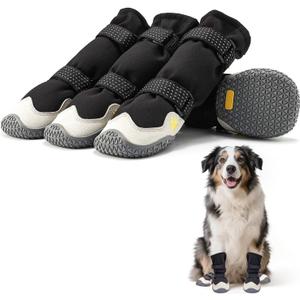 Dog Boots for Small to Large Breed, Waterproof Paw Protectors Anti-Slip Dog Winter Shoes with Adjustable Straps, Size 1