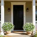 Ouddy Decor 24 Bundles Artificial Flowers for Outdoors Decoration Fake Flowers UV Resistant Faux Plastic Greenery Eucalyptus Plants for Spring Summer Garden Patio Indoor Outdoor Home Decor, White