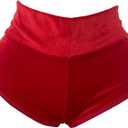 Women Retro Solid Silk High Waisted Scrunch Butt Lifting Booty Shorts Hot Pants (Small, Style12-red)