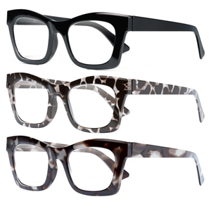 CCVOO Oprah Style Reading Glasses Women - Lightweight Readers with 99% Blue Light Blocking - UV 400 Cheaters with Spring Hinge, 1.00