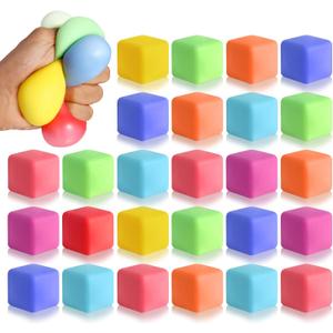 40 Pack Slow Rising Stress Cube Fidget Toys, Squishy Balls Sensory Fidget Toys for Kids Adults, Square Shape Fidgets for Classroom, Party Favors Pull Stretch Squishy Toy Classroom Prize Box Toys