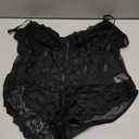 Lilosy Sexy Corset Top Floral Lace Mesh Sheer Lingerie Bodysuit Bustier Cami Outfits (XX-Large, Black)