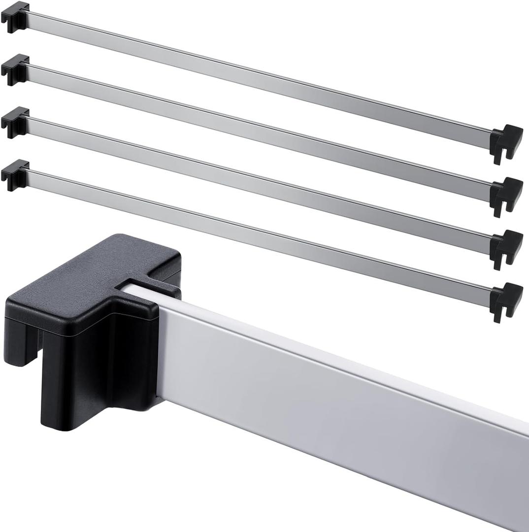 Epakh 8 Pieces Metal Hanging Divider Rail Clip File 4 Pieces File Cabinet Rails for Hanging Folder Frame for Storage