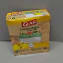 Glad Trash Bags, Kitchen Compost Bags 2.6 Gallon Garbage Bags, 100% Compostable Bag, Febreze Lemon, 44 Count Light Yellow