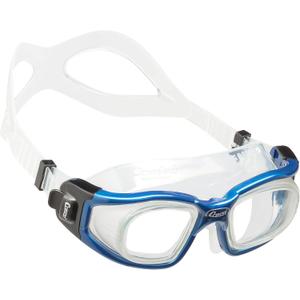 Cressi Adult Swim Goggles with Tempered Glass Lenses and No Distortion- Galileo: Made in Italy (Clear/Blue)