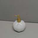 123Arts Pumpkin Soap Dispenser Lotion Bottle Ceramic Liquid Dispenser,350ml (White)