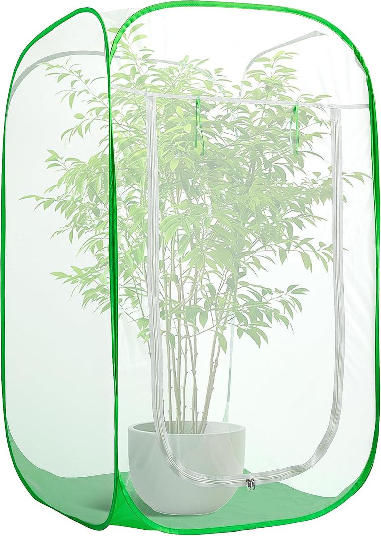 59" x 35" x 35" Pop Up Garden Mesh Plant Cover, Plant Protectors Mesh Plant Enclosure, Garden Net Cage Pest Protection Guard Tent with Storage Bag for Protect Plant Vegetable Fruit from Birds Insects