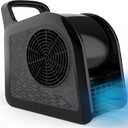 Air Mover Blower Fan - High Velocity Utility Fan for Drying, Cooling, Ventilating and Exhausting, Pivoting Floor Fans with 3 Speeds for Home Use and Job Site, 2 Outlets, 355CFM, Black