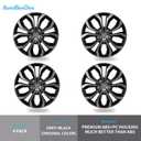 AutoBeeDen 4-Pack Universal Hubcaps Replacement R15 15 inch, Steel Wheel Rim Cover for Most Cars Trucks Sedans SUV, 15" 15 in Wheel Covers Hub Caps (Gray+Black Color)