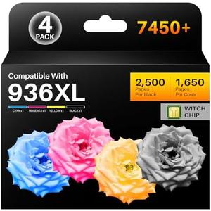 936XL Ink Cartridges for HP Printers Compatible for HP 936XL Ink Cartridges Combo Pack Work with OfficeJet Pro 9120 Series 9125 9135 9130 9730 9110 9120 9110b 9120b 9130b Printers | with Chip - 4Pack