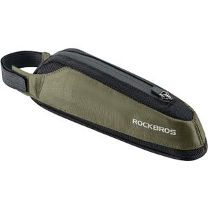 ROCKBROS Bike Top Tube Bag Bike Frame Bag Bike Triangle Bag Small Aerodynamic Bag for Triathlon and Gravel Bikes (Green)