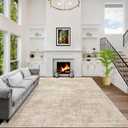 9x12 Area Rugs Washable Rug: Modern Abstract Living Room Rug Soft Anti-Skid Thin Carpet Indoor Floor Non-Shedding Carpets for Bedroom Dining Room Farmhouse Nursery Home Office Beige