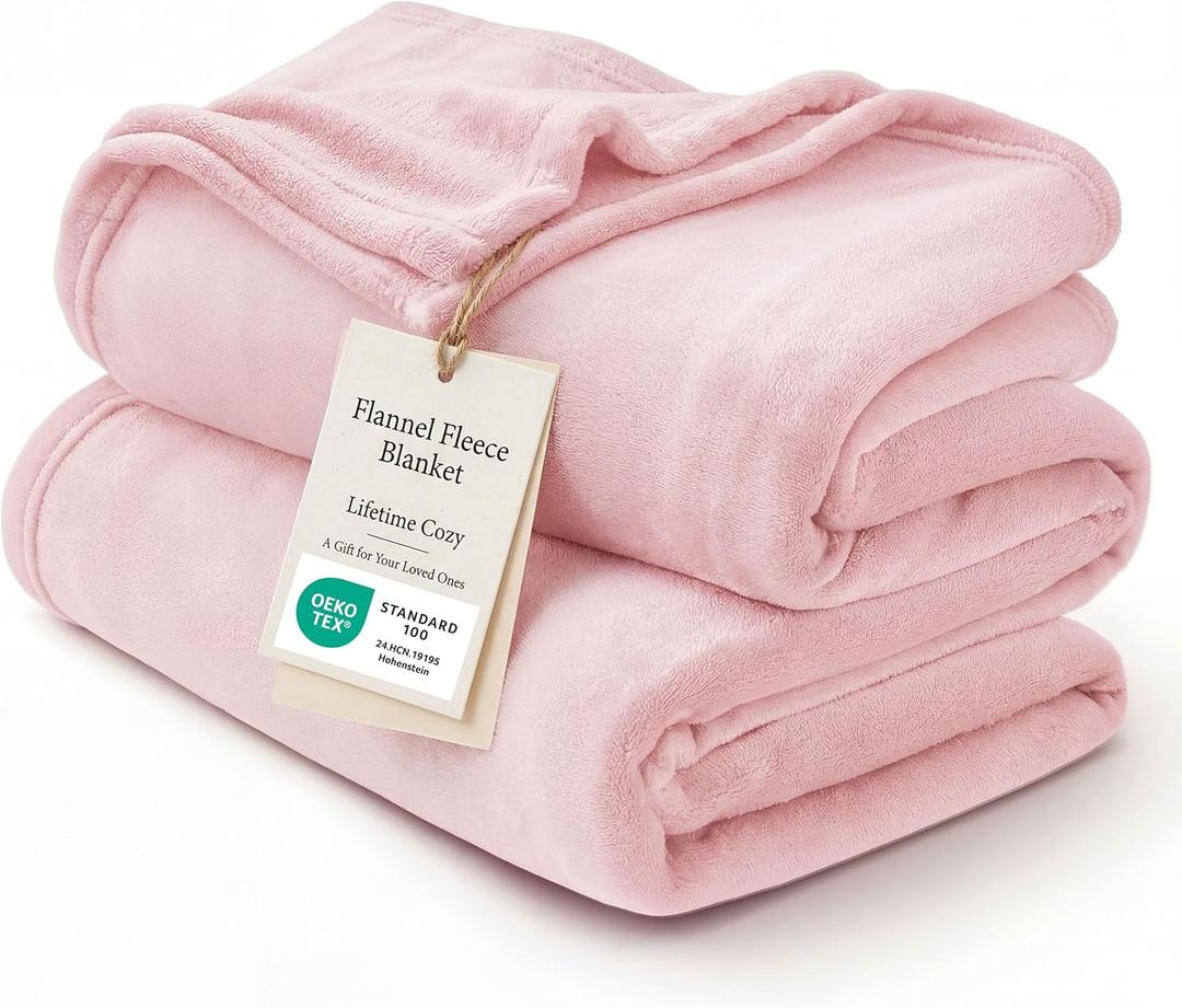 Bedsure GentleSoft Fleece Blanket Twin Size Pink - 300GSM Lightweight Plush Fuzzy Cozy Soft Valentines Blanket for Bed, Sofa, Couch, Travel, Camping, 60x80 inches