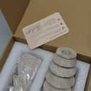 WORHE Marble Candle Holders Set of 2, Natural Stone Candlestick Holder for Christmas Decor, Wedding Centerpiece, Dining Table Fits 3/4" Taper Candles, Non-Slip Base, Light Brown (WH070)