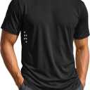 MAGCOMSEN Men's Workout Shirts Quick Dry Lightweight Short Sleeve Shirt (Black, M)