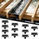12 Pack Under Deck Drainage System Downspout, PE Rain Drain Gutter for 12" & 16" Joist Spacing, Heavy Duty Waterproof Decking Solutions to Create Dry Living Space Under Deck, All-Weather Black