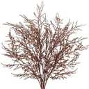 30.7" Christmas Brown Glitter Stems, 5Pcs Artificial Spray Leaf Picks Long Branches for Christmas Tree DIY Xmas Wreath Garland Arrangment Vase Bouquets Table Centerpieces Decoration Home Decor