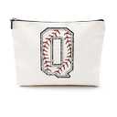 Baseball Gifts Initial Makeup Bag Monogrammed Cosmetic Bag Letter Q Zipper Pouch Baseball Accessories for Girls Women Baseball Player Coach Friend Baseball Stuff Graduation Birthday Gifts