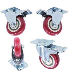munirater 4-Pack 4 Red Caster Wheel Omni-Directional Swivel Casters with Brake