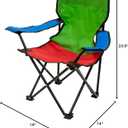 Pacific Play Tents – Kids Folding Chair, 100 lbs. Weight Capacity - Tri-Color, 14" L x 14" W x 23.5" H