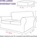 ZNSAYOTX Oversized Velvet 3 Piece Couch Cover with 2 Extra Large Seat Cushion Covers Stretch Sofa Cover for 2 Cushion Couch Thick Loveseat Sofa Slipcover for Living Room (Camel), 72"-92"(2 Cushions)