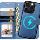 OCASE for iPhone 16 Pro Max Case Detachable Wallet Case with Card Holder, 2 in 1 Pu Leather Flip Folio with RFID Blocking Stand Wrist Strap Shockproof Phone Cover 6.9 Inch 2024, Light Blue