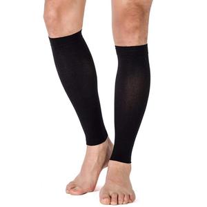 TOFLY Calf Compression Sleeve for Men & Women, 1 Pair, Footless Compression Socks 20-30mmHg for Leg Support, Shin Splint, Pain Relief, Swelling, Varicose Veins, Maternity, Nursing, Travel, Black XL