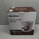 Neretva Espresso Machine, 15 Bar Espresso Coffee Machine with Visible Pressure Guage Professional Espresso Maker with Milk Frother & Stainless Steel for Home Barista Latte and Cappuccino Maker - White