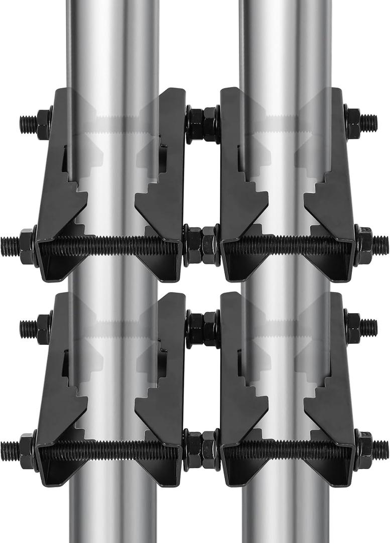 Antenna Mast Clamp 2 inch Pole to Pole Mounting Kits Heavy Duty Mast to Mast Bracket (2 Pack, S)