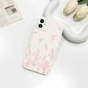 NITITOP Compatible with iPhone 12 Case Cute Flowers Floral Plant Pattern for Women Girls Trendy Slim Fit TPU Bumper Silicone Shockproof Full Camera Protection Cover - Pink and White